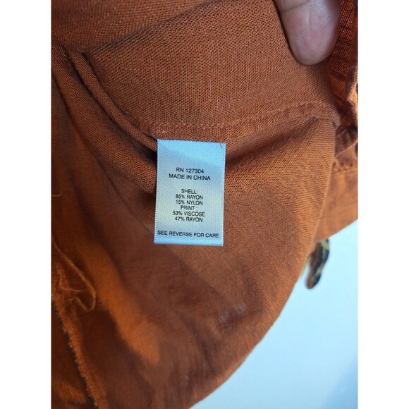 JOHN MARK Popover Top Women's Sz L Animal Trim Coastal Boho Lagenlook Mature - Picture 11 of 14